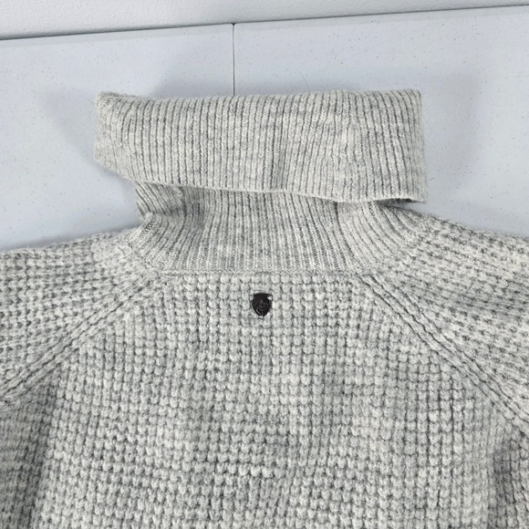 Kuhl Womens Gray Waffle Knit Turtleneck Sweater High Low Hem 4411 XL - Picture 2 of 8